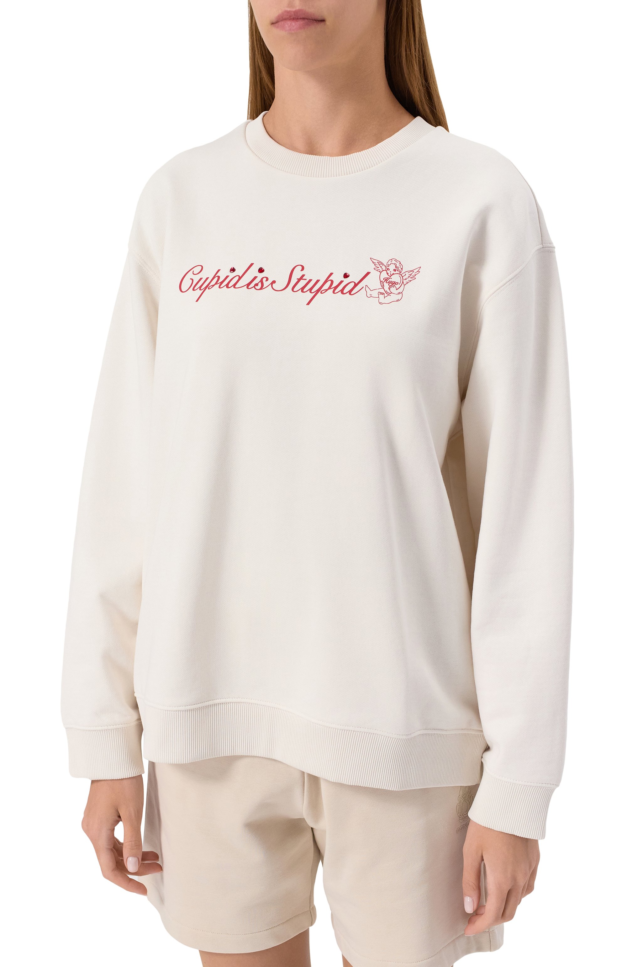 Хлопковый свитшот HUGO BLUE белого цвета по цене 17950 руб., арт. 50533960, фото 3 Хлопковый свитшот HUGO BLUE, арт. 50533960, фото 3