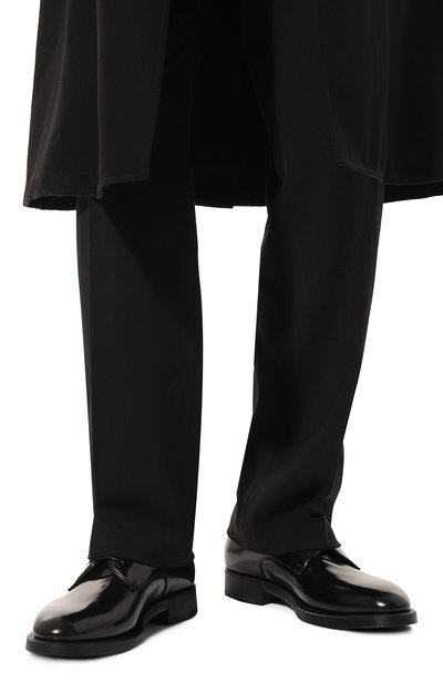 Кожаные дерби GIORGIO ARMANI черного цвета по цене 86450 руб., арт. X2C679/XF294/U, фото 3 Кожаные дерби GIORGIO ARMANI, арт. X2C679/XF294/U, фото 3