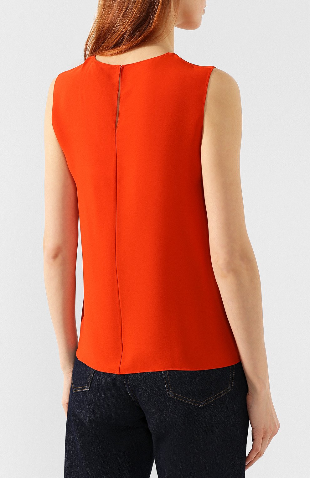 Шелковый топ THEORY оранжевого цвета по цене 23450 руб., арт. J0102517, фото 4 Шелковый топ THEORY, арт. J0102517, фото 4
