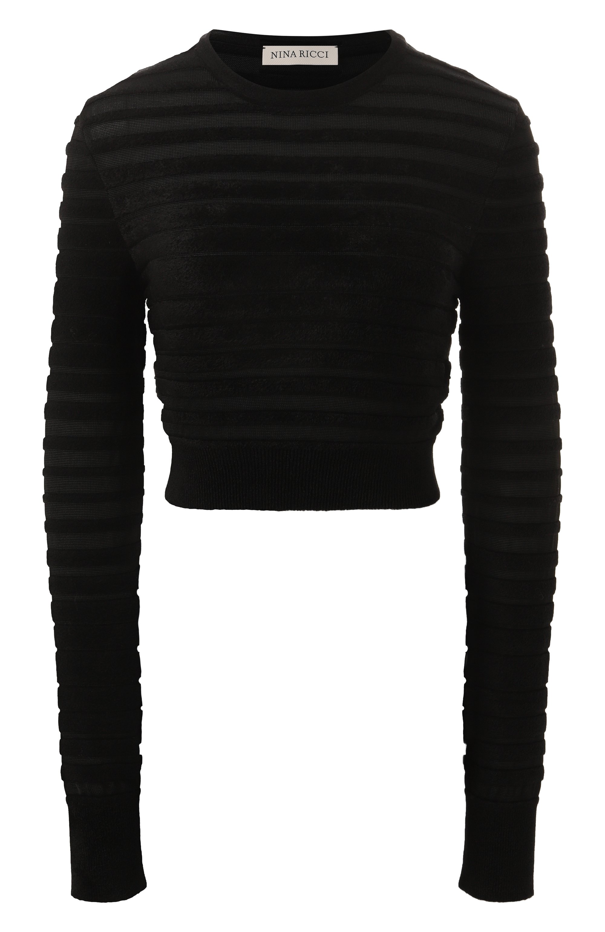 Пуловер из вискозы NINA RICCI черного цвета по цене 69200 руб., арт. 24AMPU016/ML0554, фото 1 Пуловер из вискозы NINA RICCI, арт. 24AMPU016/ML0554, фото 1