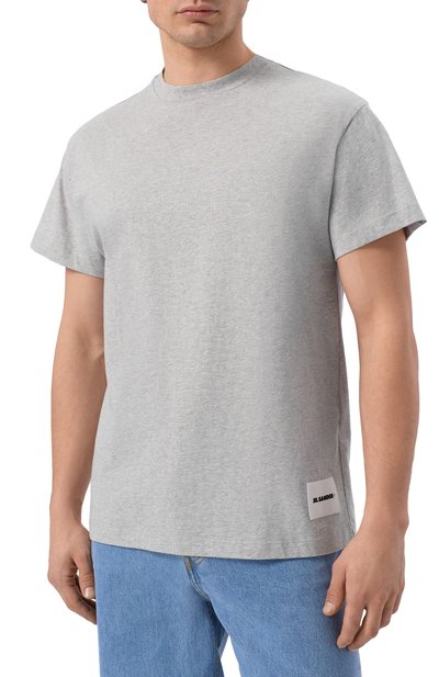 Хлопковая футболка JIL SANDER серого цвета по цене 17600 руб., арт. J47GC0001/JTN254_, фото 3 Хлопковая футболка JIL SANDER, арт. J47GC0001/JTN254_, фото 3