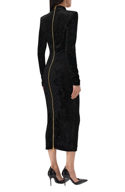 Бархатное платье BALMAIN черного цвета по цене 330000 руб., арт. HF1RR169/JM22, фото 3 Бархатное платье BALMAIN, арт. HF1RR169/JM22, фото 3