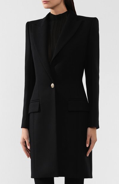 Шерстяное пальто BALMAIN черного цвета по цене 358000 руб., арт. SF18541/W031, фото 3 Шерстяное пальто BALMAIN, арт. SF18541/W031, фото 3