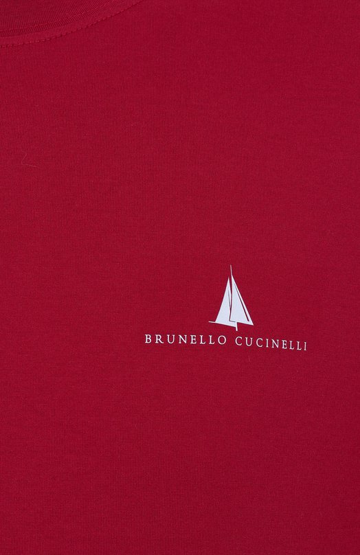 Хлопковая футболка Brunello Cucinelli M0B131362P Красный  M0B131362P Фото 6