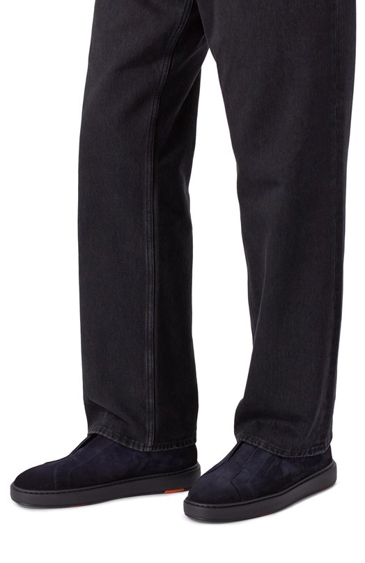 Замшевые кеды Cleanic Santoni MBCG21995NEAPGEL Синий  MBCG21995NEAPGEL Фото 3