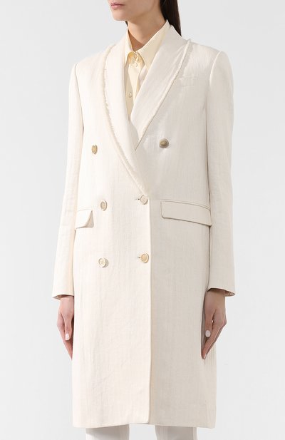 Пальто из смеси хлопка и льна BRUNELLO CUCINELLI, арт. MF5779291, фото 3