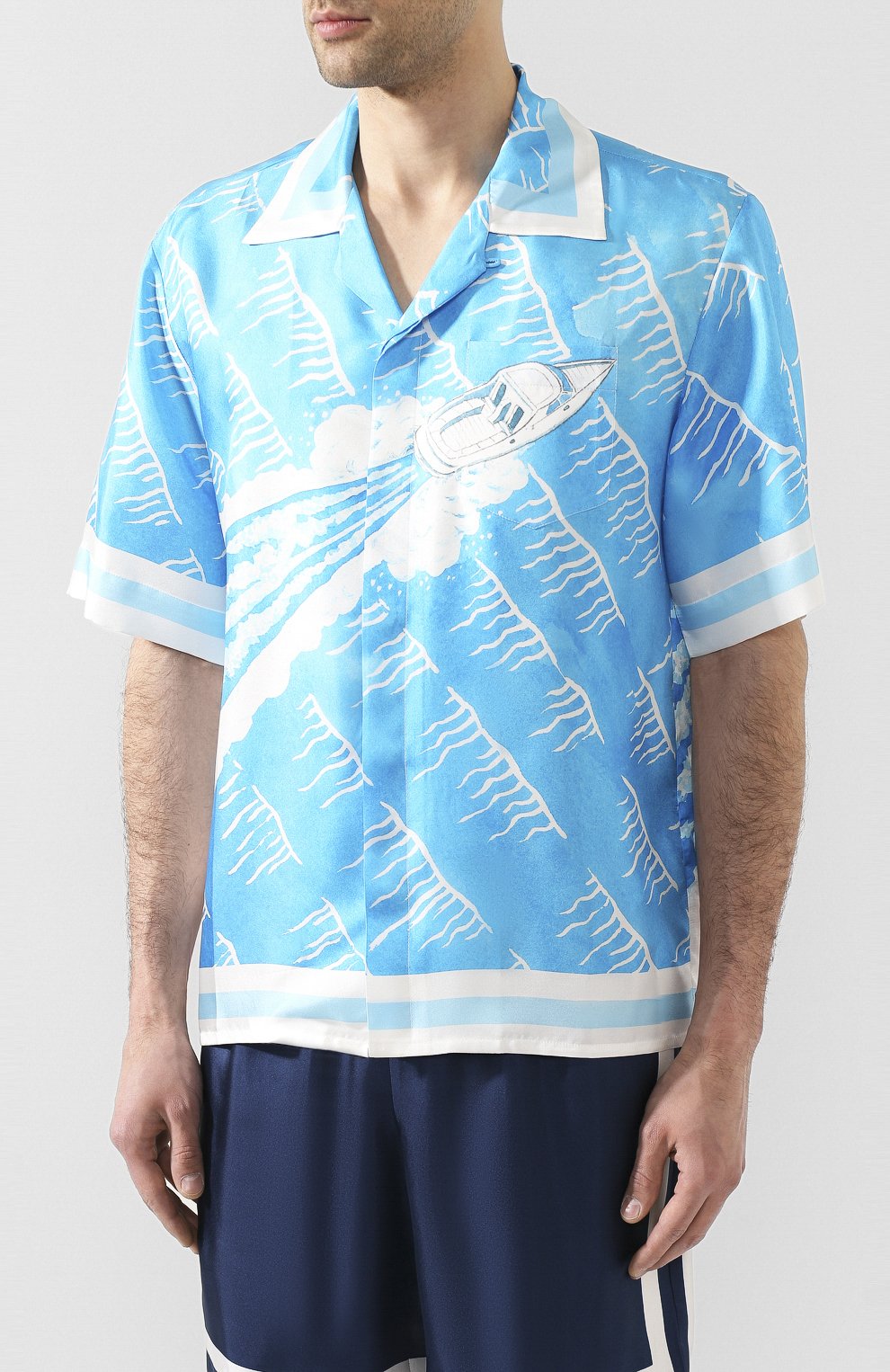 Шелковая рубашка CASABLANCA, арт. MS20-SH-003 SH0RT SLEEVE SHIRT SILLAGE, фото 3