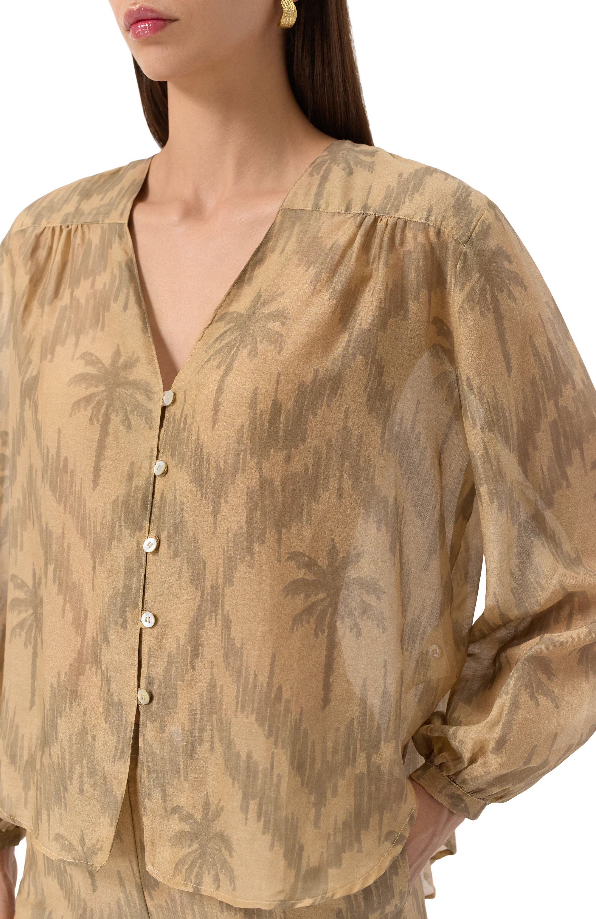 Блузка из хлопка и шелка MANEBI, арт. V73EP, фото 5