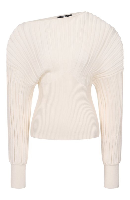 Пуловер из вискозы Balmain GF1AQ135/KJ30 Кремовый GF1AQ135/KJ30