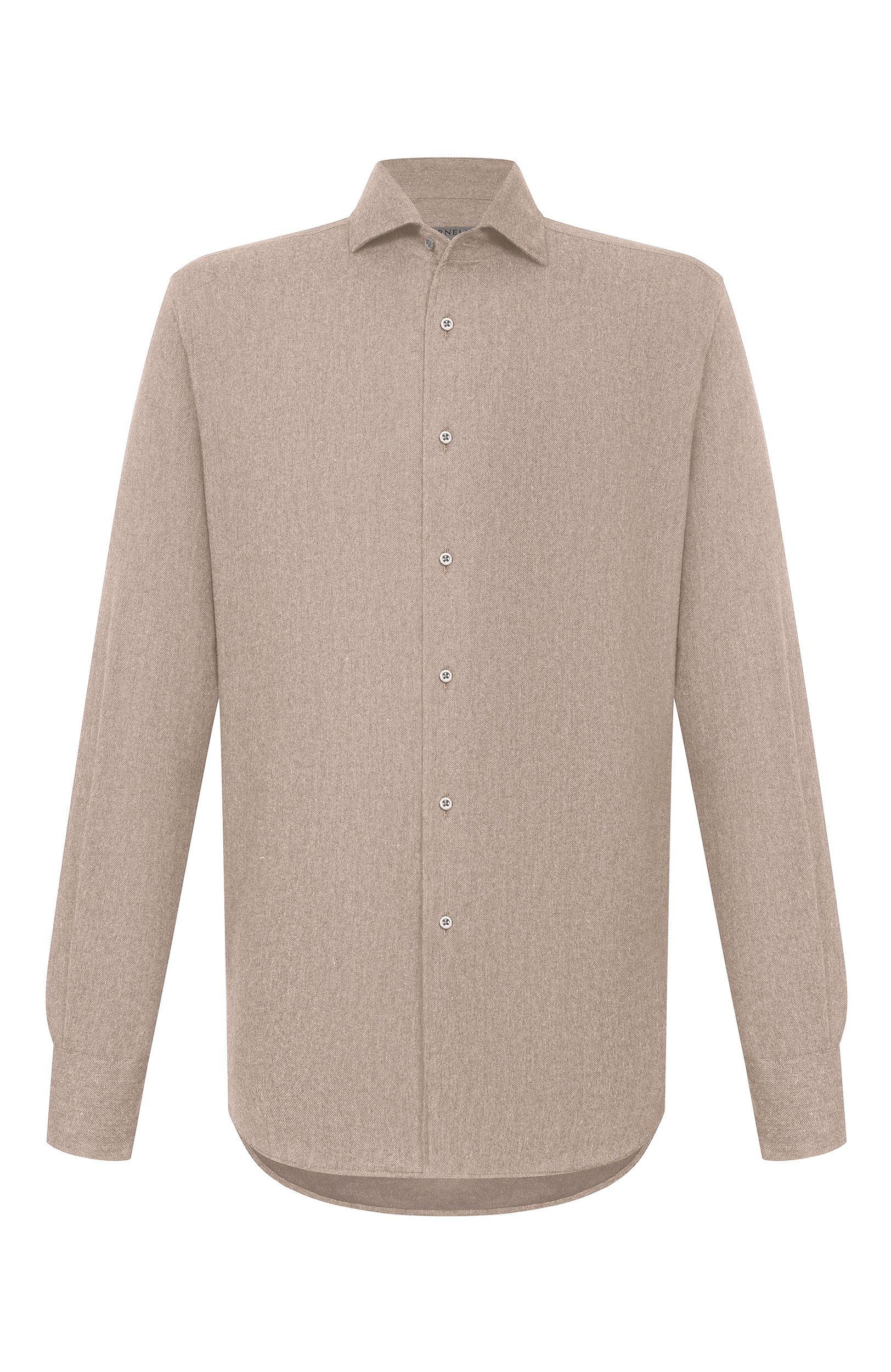 Хлопковая рубашка CORNELIANI светло-бежевого цвета по цене 44850 руб., арт. 28P156/2A11510, фото 1 Хлопковая рубашка CORNELIANI, арт. 28P156/2A11510, фото 1