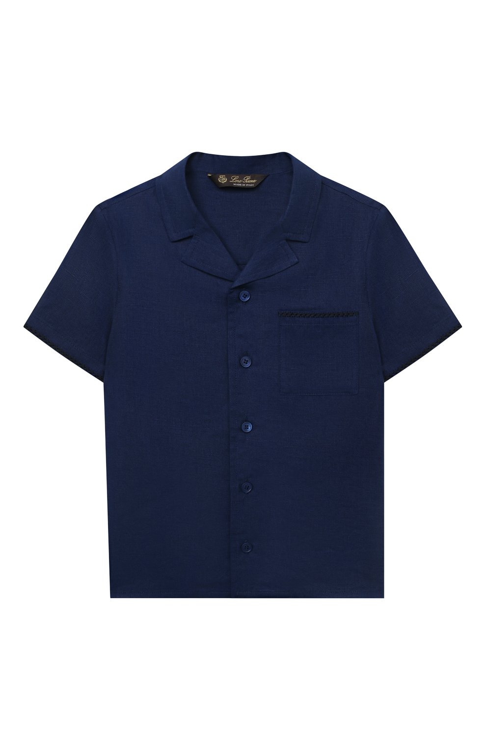 Льняная рубашка LORO PIANA синего цвета по цене 38250 руб., арт. FAL5894, фото 1 Льняная рубашка LORO PIANA, арт. FAL5894, фото 1