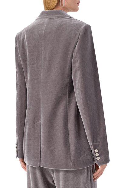 Бархатный жакет SEVEN LAB серого цвета по цене 33180 руб., арт. SSB.10.200.140, фото 4 Бархатный жакет SEVEN LAB, арт. SSB.10.200.140, фото 4