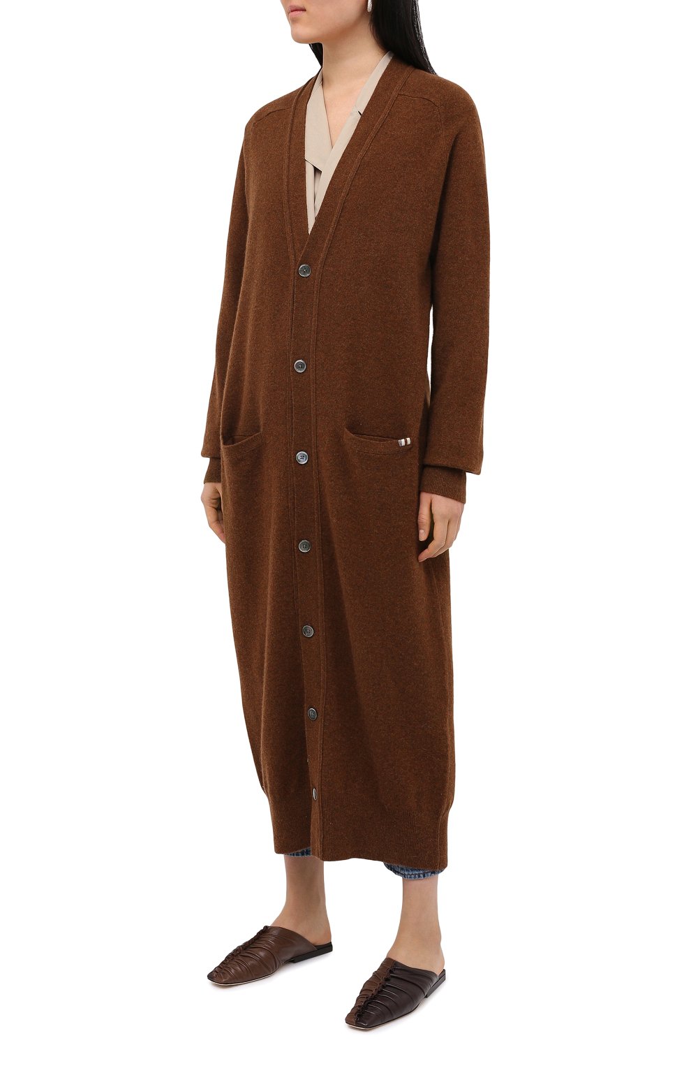 Кашемировый кардиган EXTREME CASHMERE коричневого цвета по цене 79100 руб., арт. 125/C0C0, фото 3 Кашемировый кардиган EXTREME CASHMERE, арт. 125/C0C0, фото 3