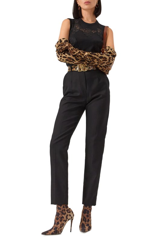 Топ из шерсти и шелка Dolce & Gabbana FXJ26T/JEM07 Чёрный  FXJ26T/JEM07 Фото 2