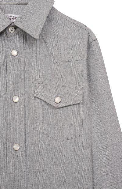 Рубашка из хлопка и лиоцелла BRUNELLO CUCINELLI, арт. BY637C360B, фото 3