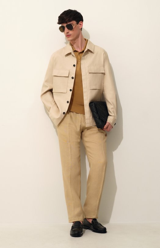 Льняные брюки Kiton UPN01H0928606 Бежевый  UPN01H0928606 Фото 7
