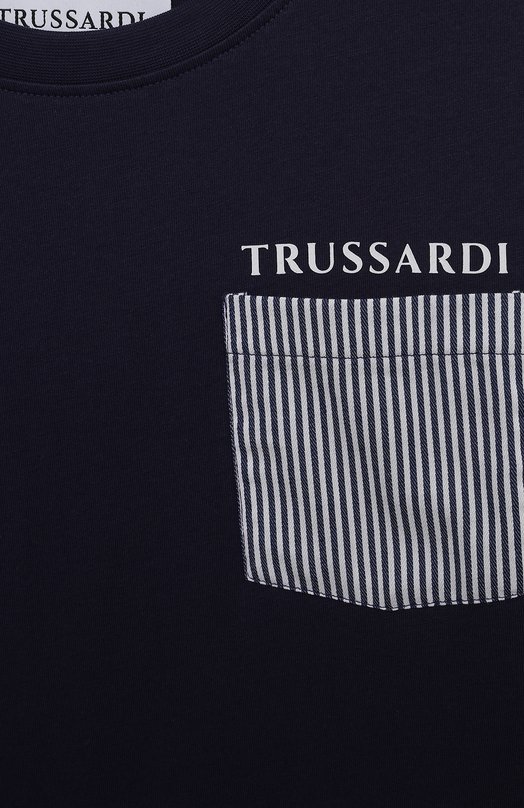 Хлопковая футболка Trussardi junior Синий, фото 3
