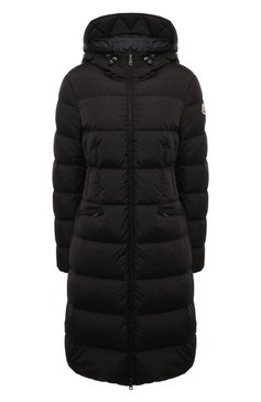 Женский пуховик avocette MONCLER черного цвета, арт. 1C000.21/539ZD | Фото 1 (Рукава: Длинные; Материал утеплителя: Пух и перо; Материал сплава: Проставлено; Драгоценные камни: Проставлено; Длина (верхняя одежда): До колена; Материал внешний: Синтетический материал; Кросс-КТ: Пуховик; Стили: Кэжуэл)