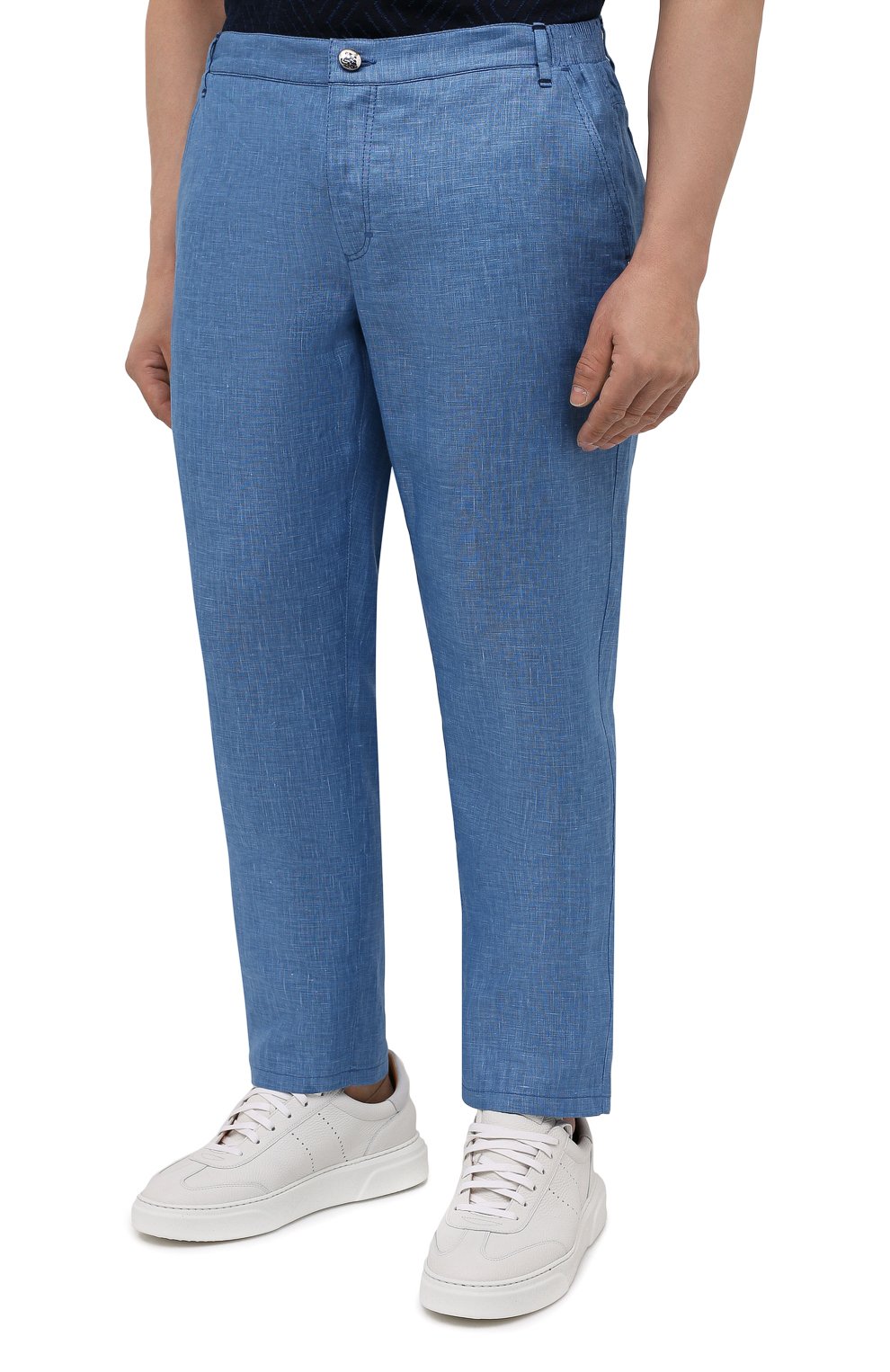 Льняные брюки ZILLI SPORT синего цвета по цене 117000 руб., арт. M0V-D0170-LIN01/S001, фото 3 Льняные брюки ZILLI SPORT, арт. M0V-D0170-LIN01/S001, фото 3