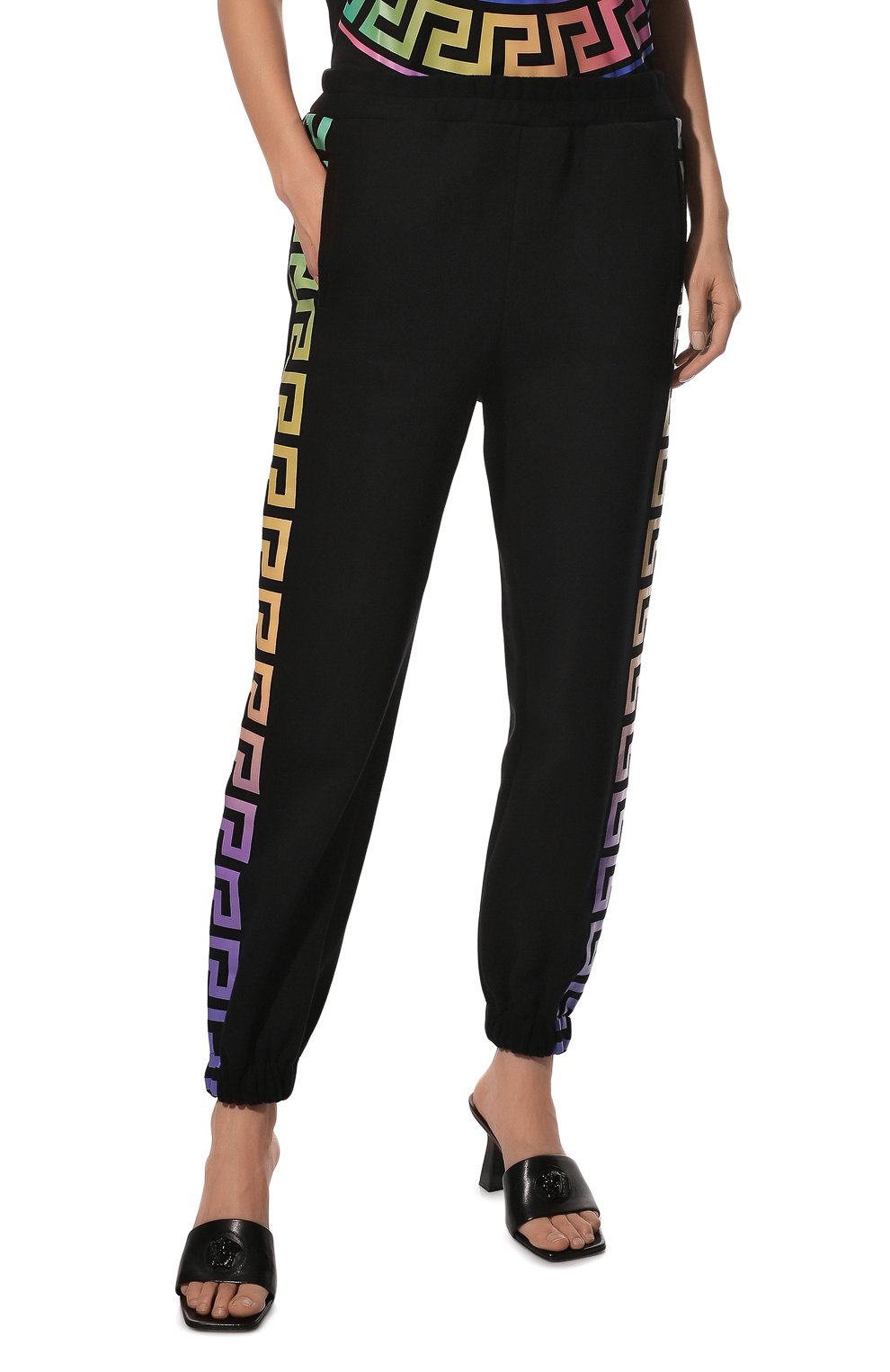 Хлопковые джоггеры VERSACE черного цвета по цене 79950 руб., арт. 1001566/1A01174, фото 3 Хлопковые джоггеры VERSACE, арт. 1001566/1A01174, фото 3