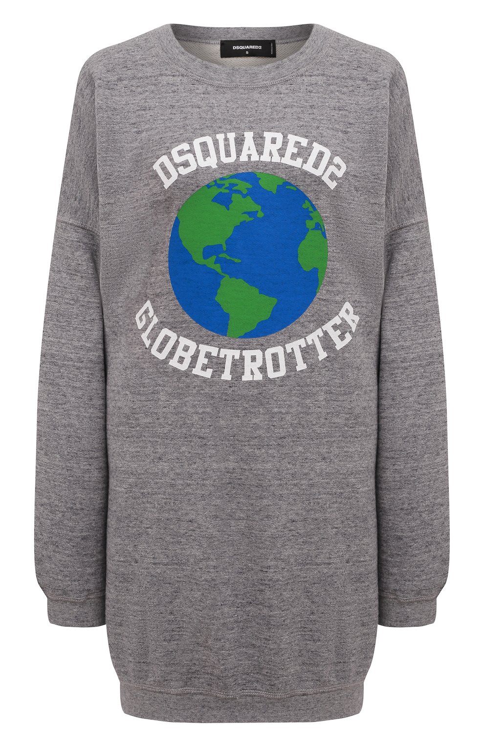 Хлопковое платье DSQUARED2 серого цвета по цене 36950 руб., арт. S75CV0579/S25463, фото 1 Хлопковое платье DSQUARED2, арт. S75CV0579/S25463, фото 1