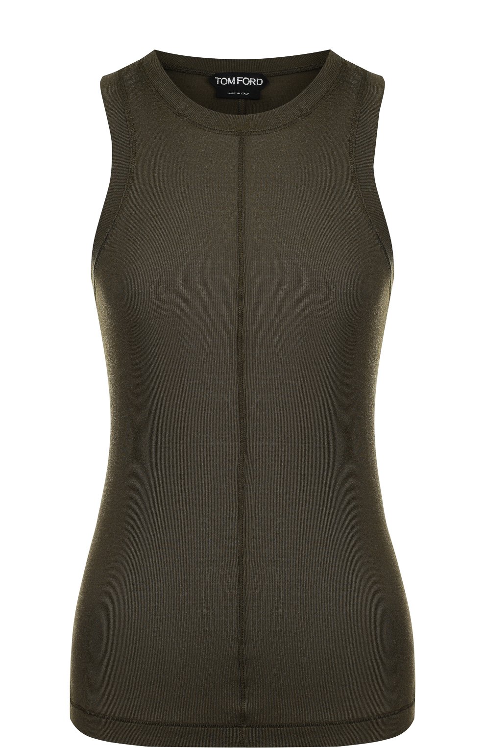Приталенный шелковый топ с круглым вырезом TOM FORD, арт. TSJ199-FAX290, фото 1