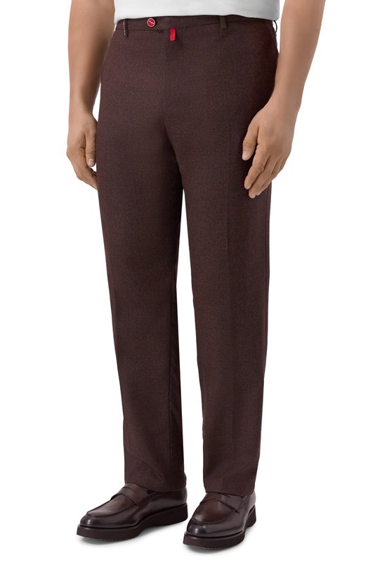 Шерстяные брюки Kiton UFPPER/ZIP Коричневый  UFPPER/ZIP Фото 3