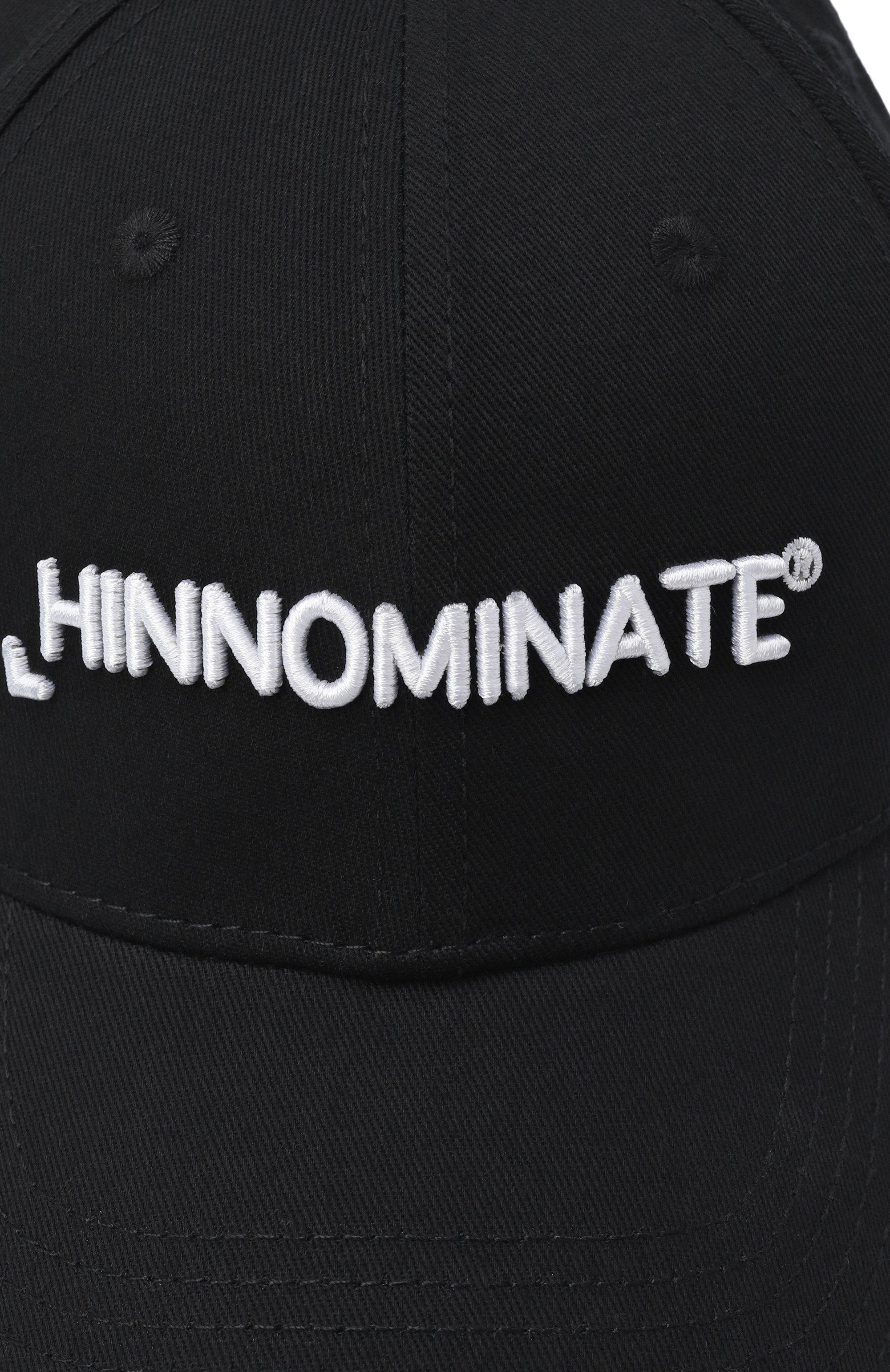 Хлопковая бейсболка HINNOMINATE черного цвета по цене 6905 руб., арт. HMACW00210, фото 3 Хлопковая бейсболка HINNOMINATE, арт. HMACW00210, фото 3
