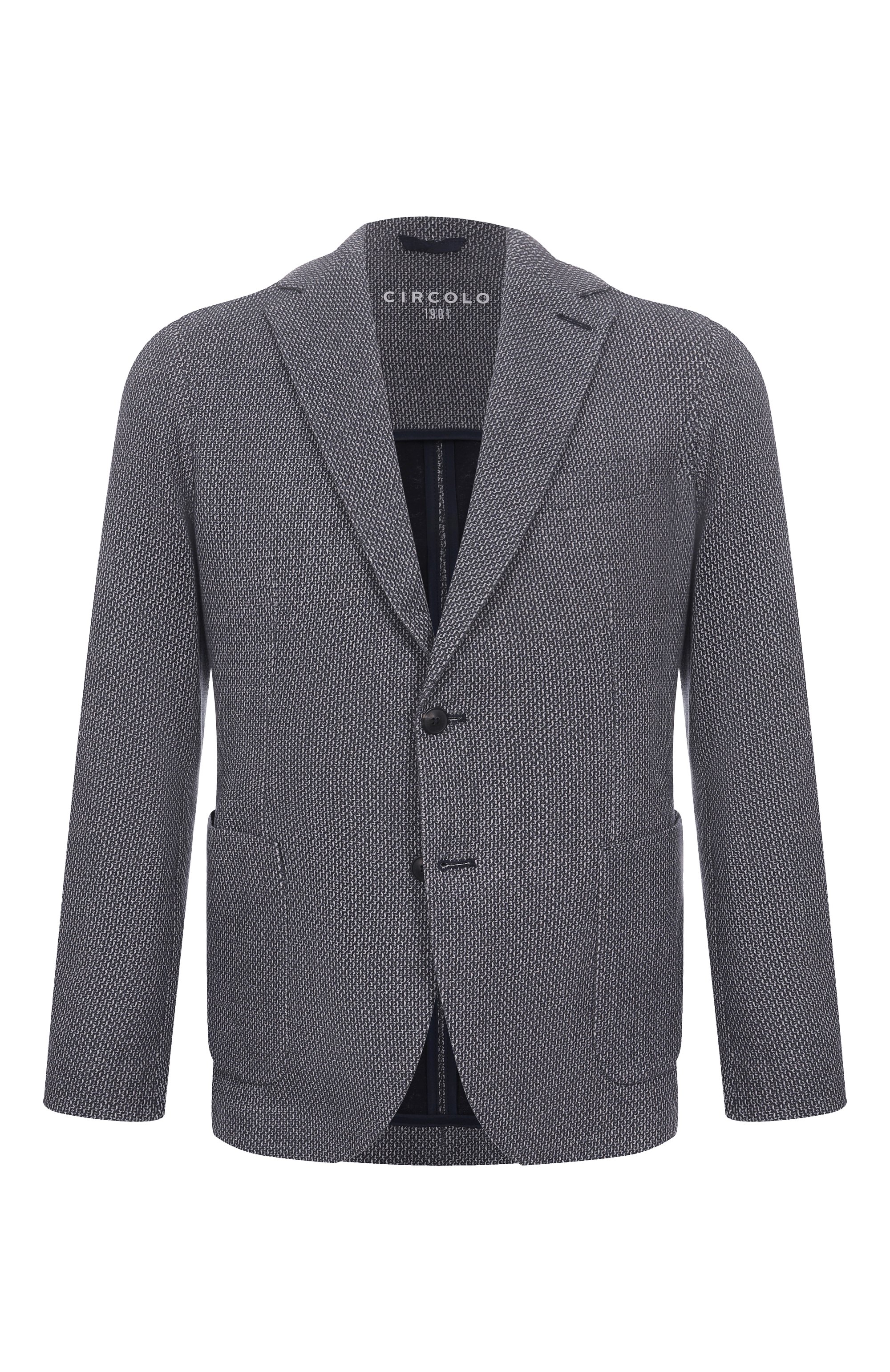 Хлопковый пиджак CIRCOLO 1901 темно-синего цвета по цене 64100 руб., арт. CN4997, фото 1 Хлопковый пиджак CIRCOLO 1901, арт. CN4997, фото 1