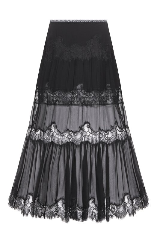 Шелковая юбка Love Shack Fancy LS936-3311 Чёрный LS936-3311