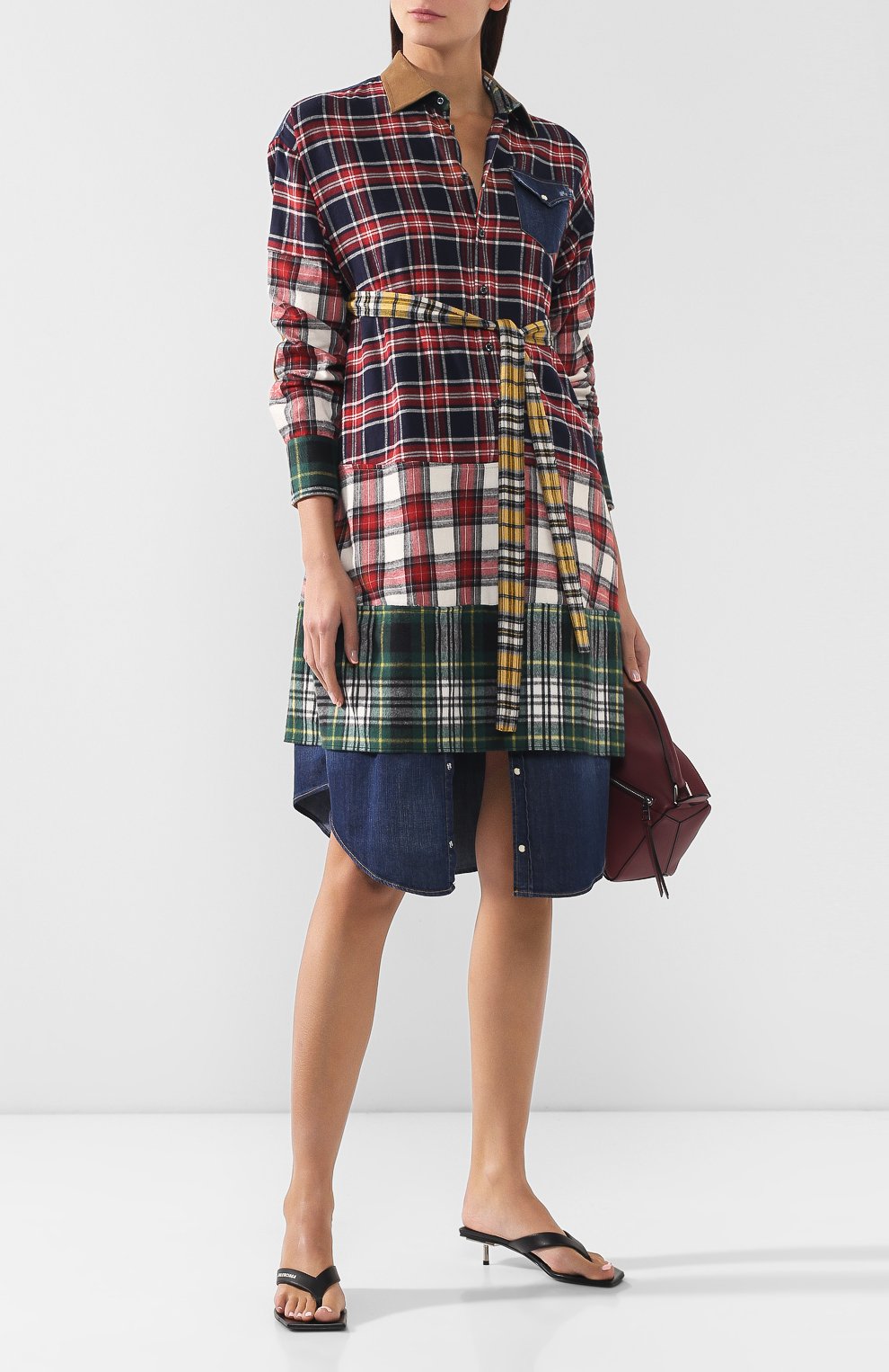 Хлопковое платье DSQUARED2 разноцветного цвета по цене 104000 руб., арт. S75CV0088/S48113, фото 2 Хлопковое платье DSQUARED2, арт. S75CV0088/S48113, фото 2
