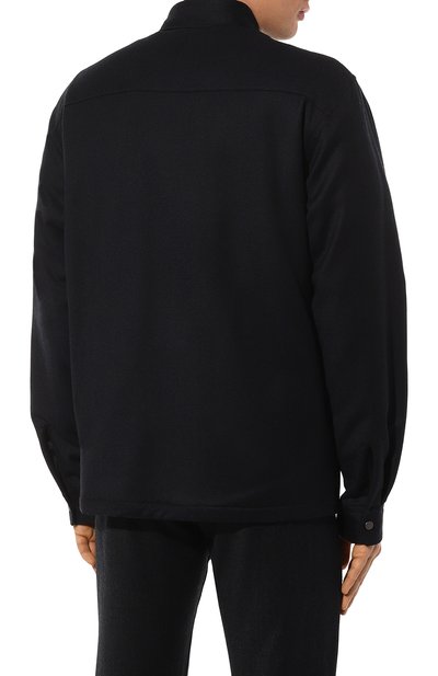 Шерстяная куртка-рубашка ZEGNA темно-синего цвета по цене 87550 руб., арт. UCV01A6/S0TM2, фото 4 Шерстяная куртка-рубашка ZEGNA, арт. UCV01A6/S0TM2, фото 4