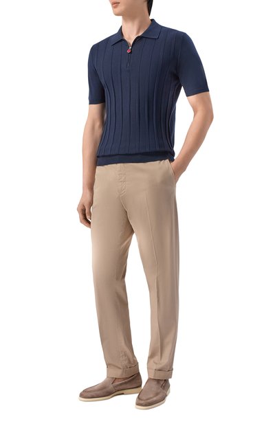 Хлопковое поло KITON темно-синего цвета по цене 199500 руб., арт. UMK0707, фото 2 Хлопковое поло KITON, арт. UMK0707, фото 2