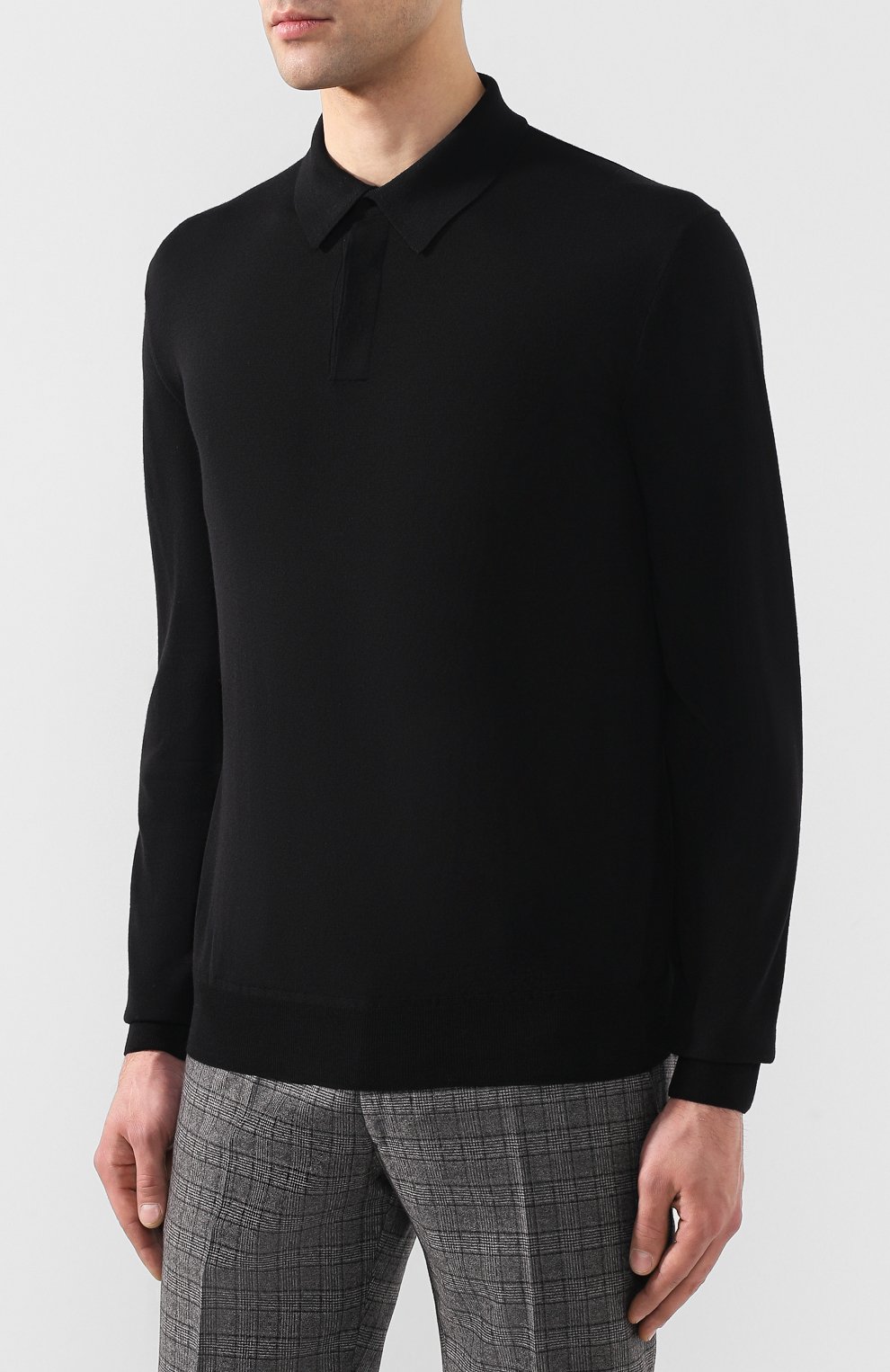 Шерстяное поло с длинными рукавами и воротником на молнии BERLUTI, арт. R14KPL11-YADK, фото 3