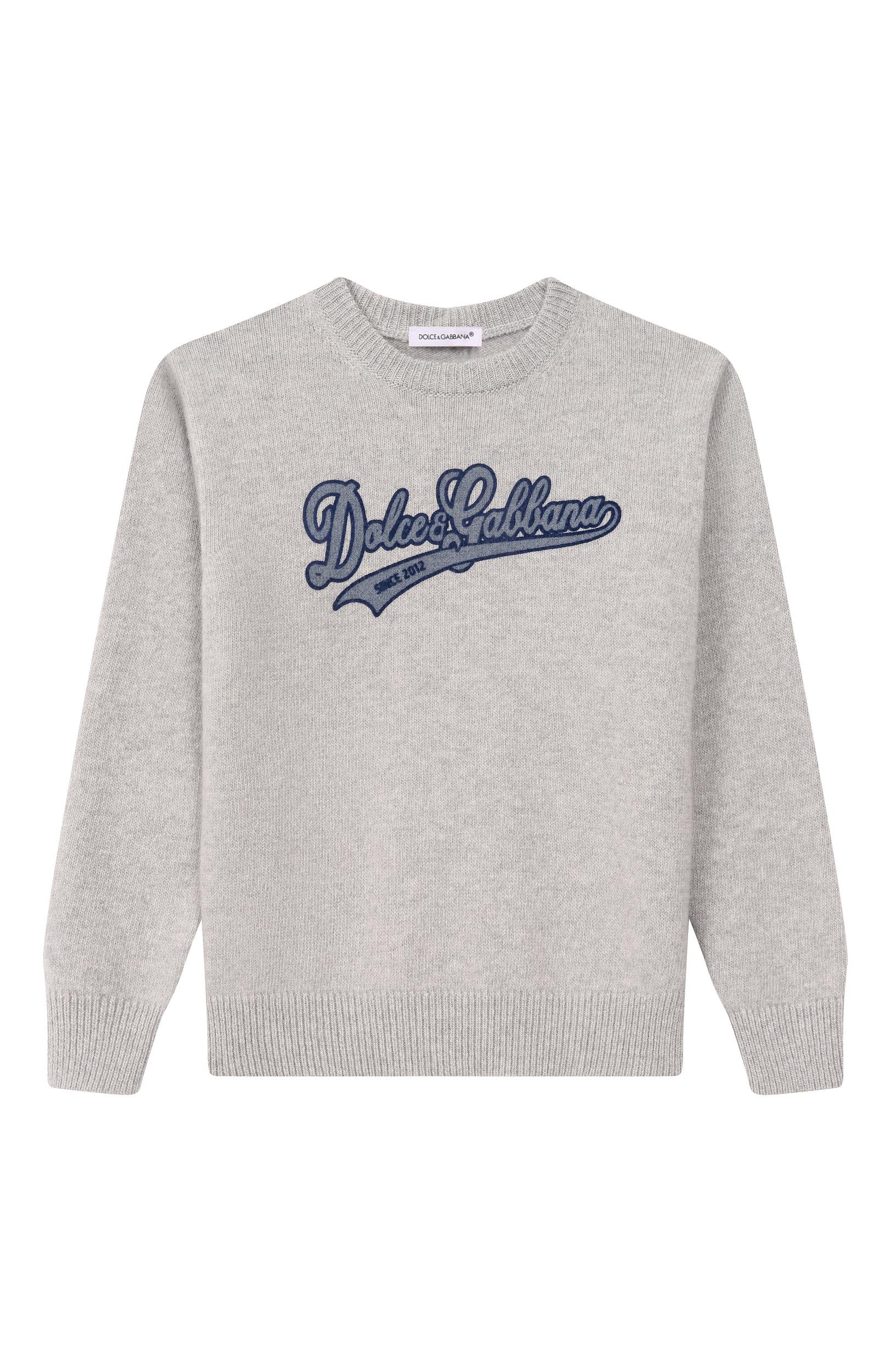 Шерстяной пуловер DOLCE & GABBANA серого цвета по цене 57500 руб., арт. L4KWE2/JDVH0_001, фото 1 Шерстяной пуловер DOLCE & GABBANA, арт. L4KWE2/JDVH0_001, фото 1