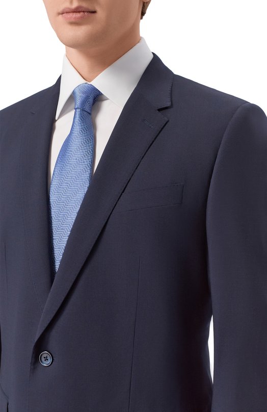 Шелковый галстук Brioni 061D00/PD460 Голубой  061D00/PD460 Фото 2