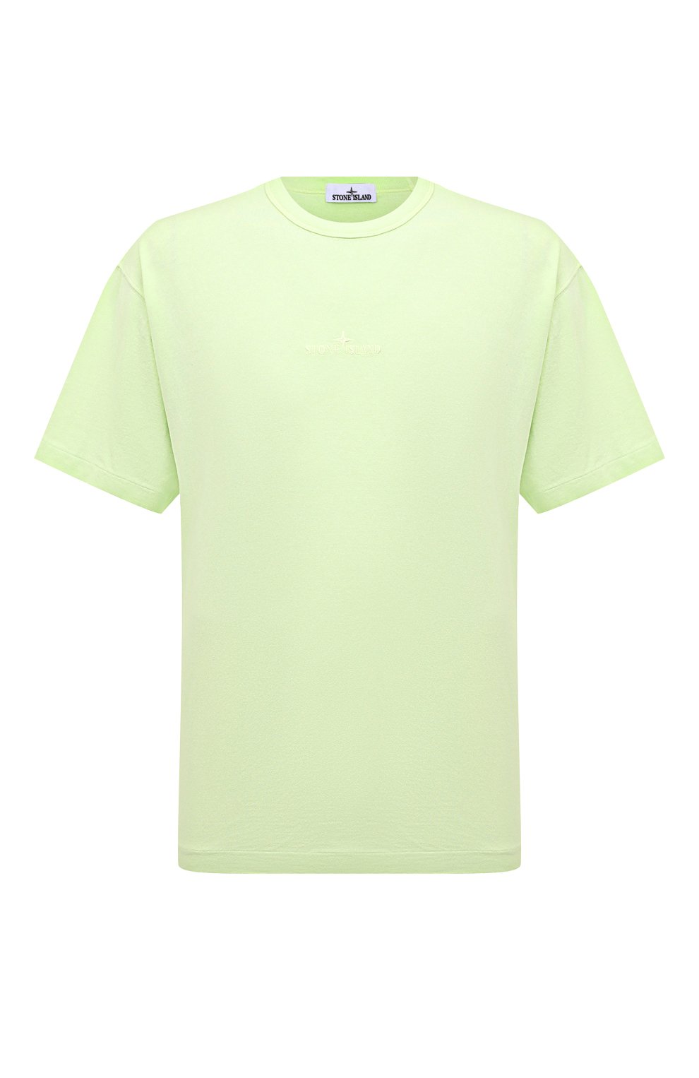 Хлопковая футболка STONE ISLAND светло-зеленого цвета по цене 24850 руб., арт. 781520444, фото 1 Хлопковая футболка STONE ISLAND, арт. 781520444, фото 1