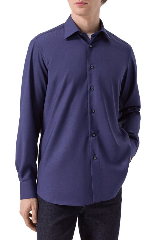 Шерстяная рубашка MVST M0RBIDA/ALBERT0_S0FT/SQUARED/336-W00L Синий  M0RBIDA/ALBERT0_S0FT/SQUARED/336-W00L Фото 3