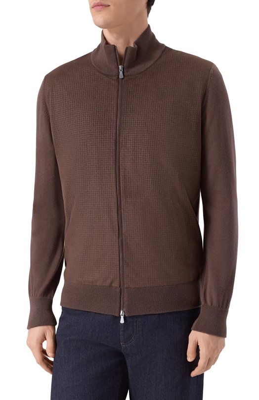 Шерстяной кардиган Gran Sasso 57155/14217 Коричневый  57155/14217 Фото 3