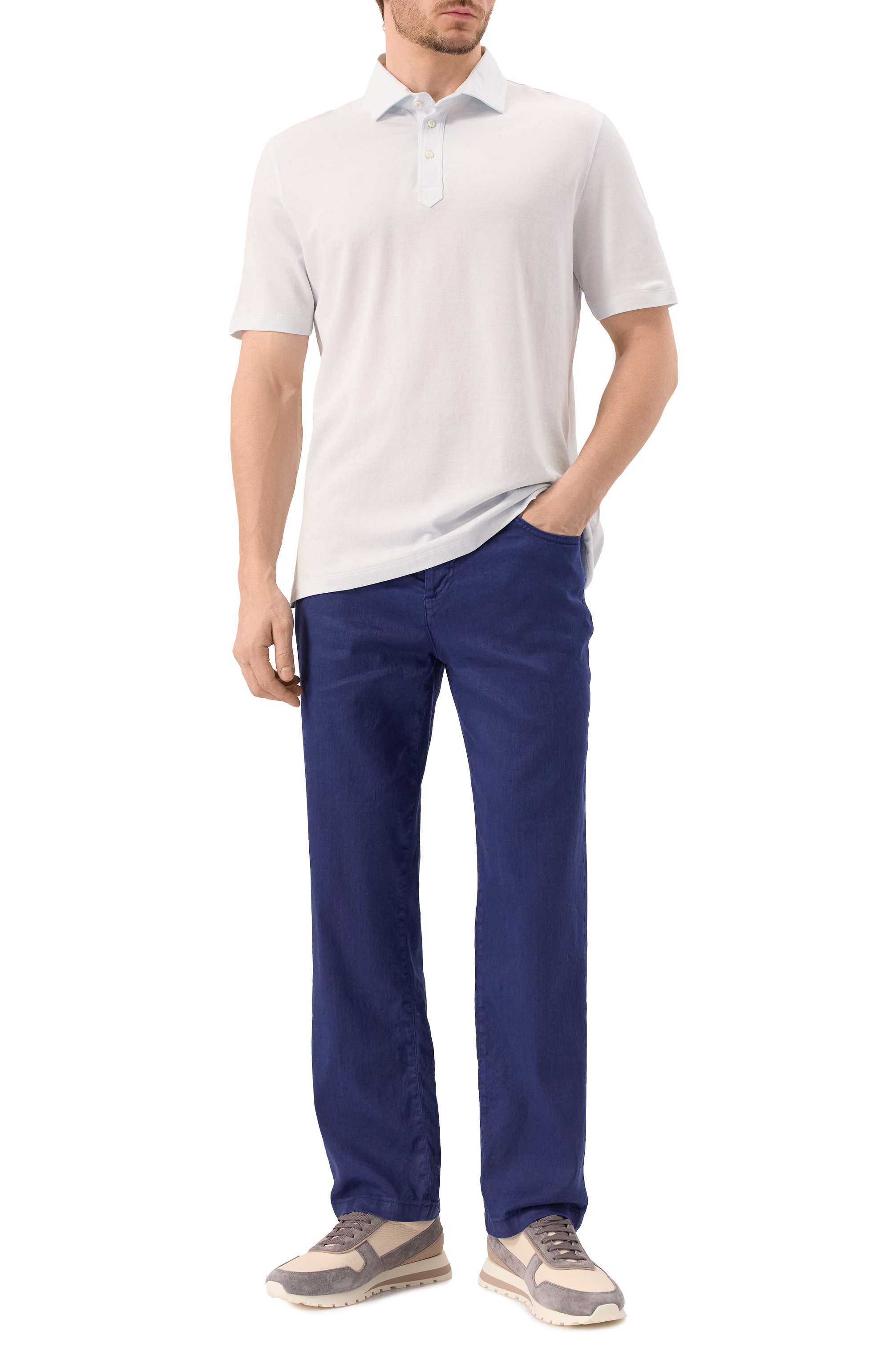 Поло из хлопка и льна BRUNELLO CUCINELLI, арт. MW8623936, фото 2