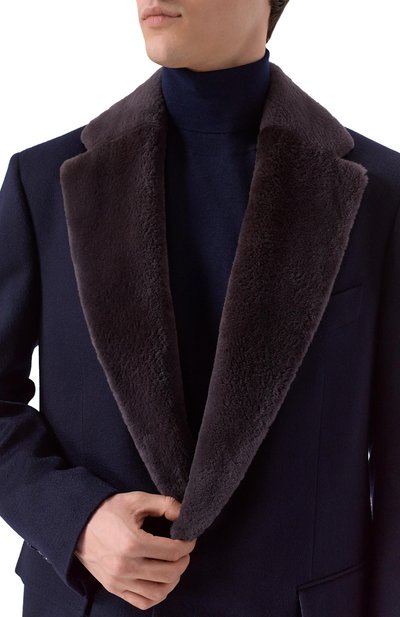 Кашемировое пальто с воротником из бобра STEFANO RICCI, арт. M1ZF992C10/C060HC/60, фото 5