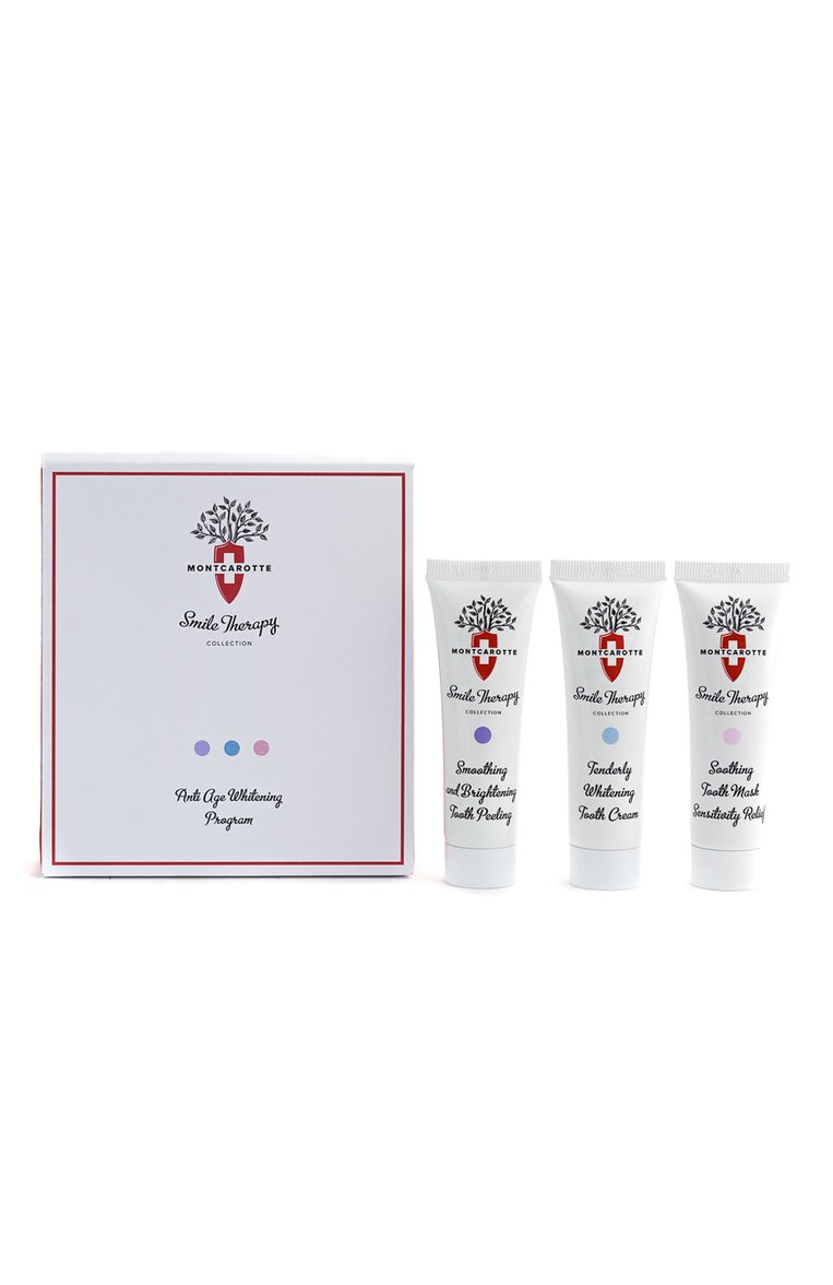 Набор зубных паст anti age whitening program (3x30ml) MONTCAROTTE бесцветного цвета, арт. МС106 | Фото 1 (Статус проверки: Проверена категория; Нос: Не проставлено; Региональные ограничения белый список (Axapta Mercury): Не проставлено)