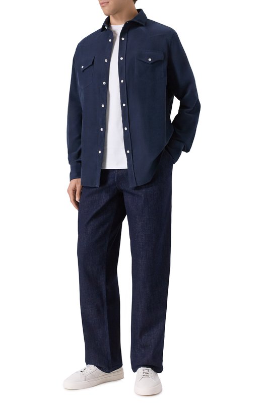 Вельветовая рубашка Brunello Cucinelli ML6884008 Синий  ML6884008 Фото 2