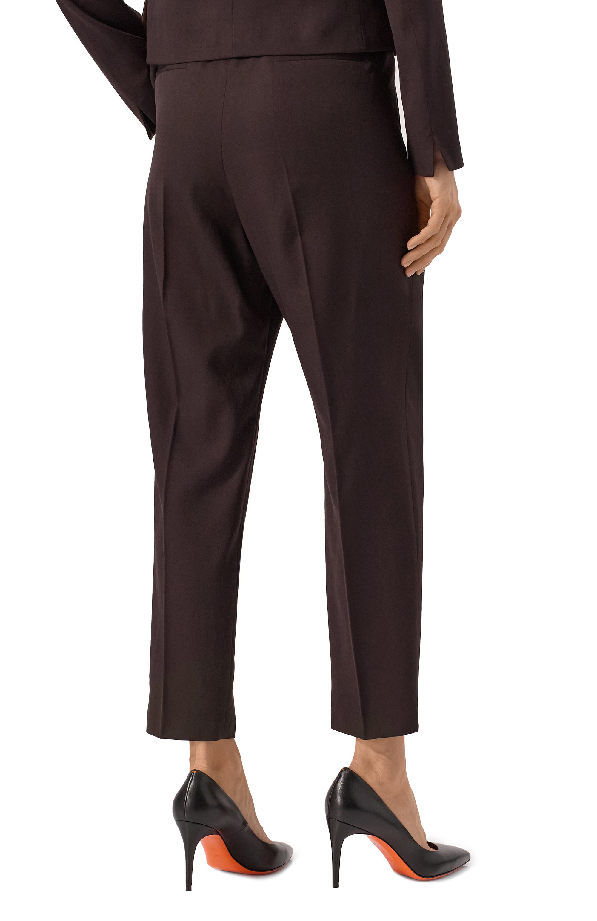 Шерстяные брюки WINDSOR темно-коричневого цвета по цене 48600 руб., арт. 52 DH400 10018996/30045410, фото 4 Шерстяные брюки WINDSOR, арт. 52 DH400 10018996/30045410, фото 4