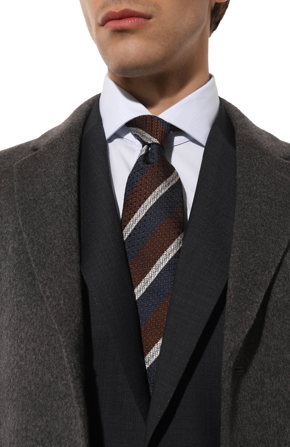 Шелковый галстук ZEGNA темно-синего цвета по цене 25750 руб., арт. Z4D34T/1P8204, фото 2 Шелковый галстук ZEGNA, арт. Z4D34T/1P8204, фото 2