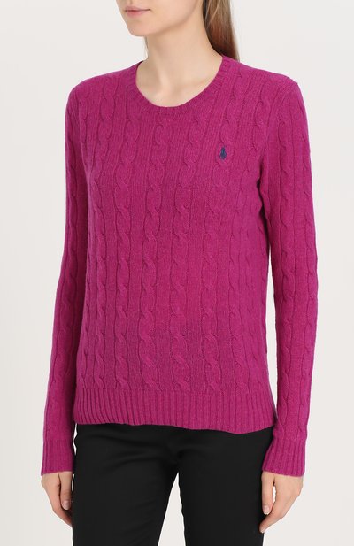 Шерстяной пуловер POLO RALPH LAUREN фуксия цвета по цене 21800 руб., арт. 211525764, фото 3 Шерстяной пуловер POLO RALPH LAUREN, арт. 211525764, фото 3