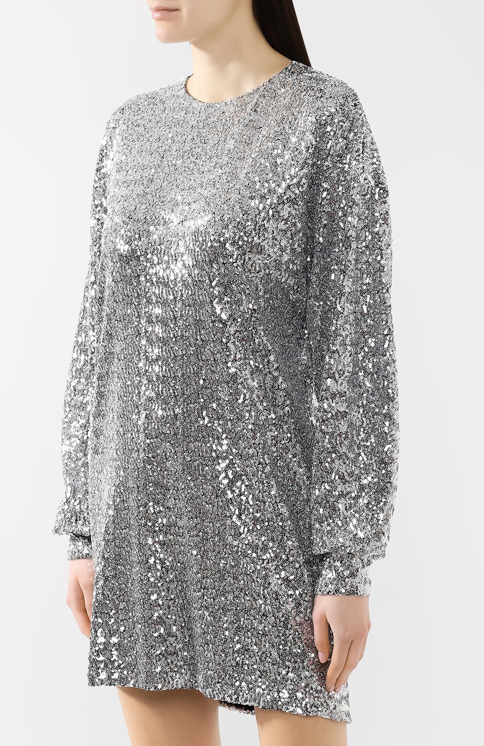 Платье с пайетками ISABEL MARANT серебряного цвета по цене 64400 руб., арт. R01454-19E023I/0LIA, фото 3 Платье с пайетками ISABEL MARANT, арт. R01454-19E023I/0LIA, фото 3