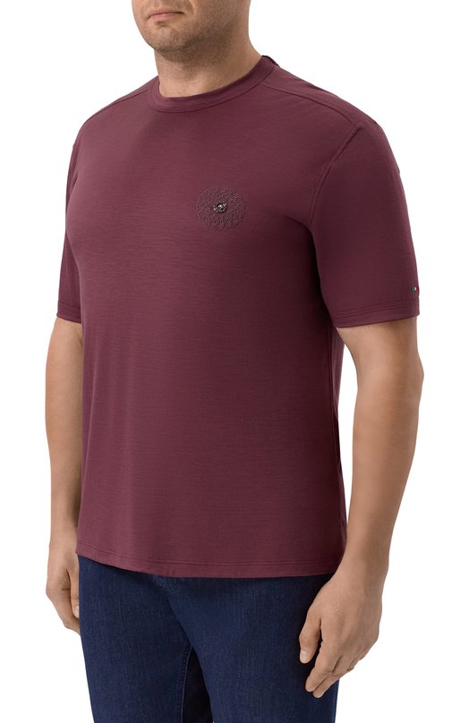 Шерстяная футболка Stefano Ricci MNH5404880/WV Бордовый  MNH5404880/WV Фото 3