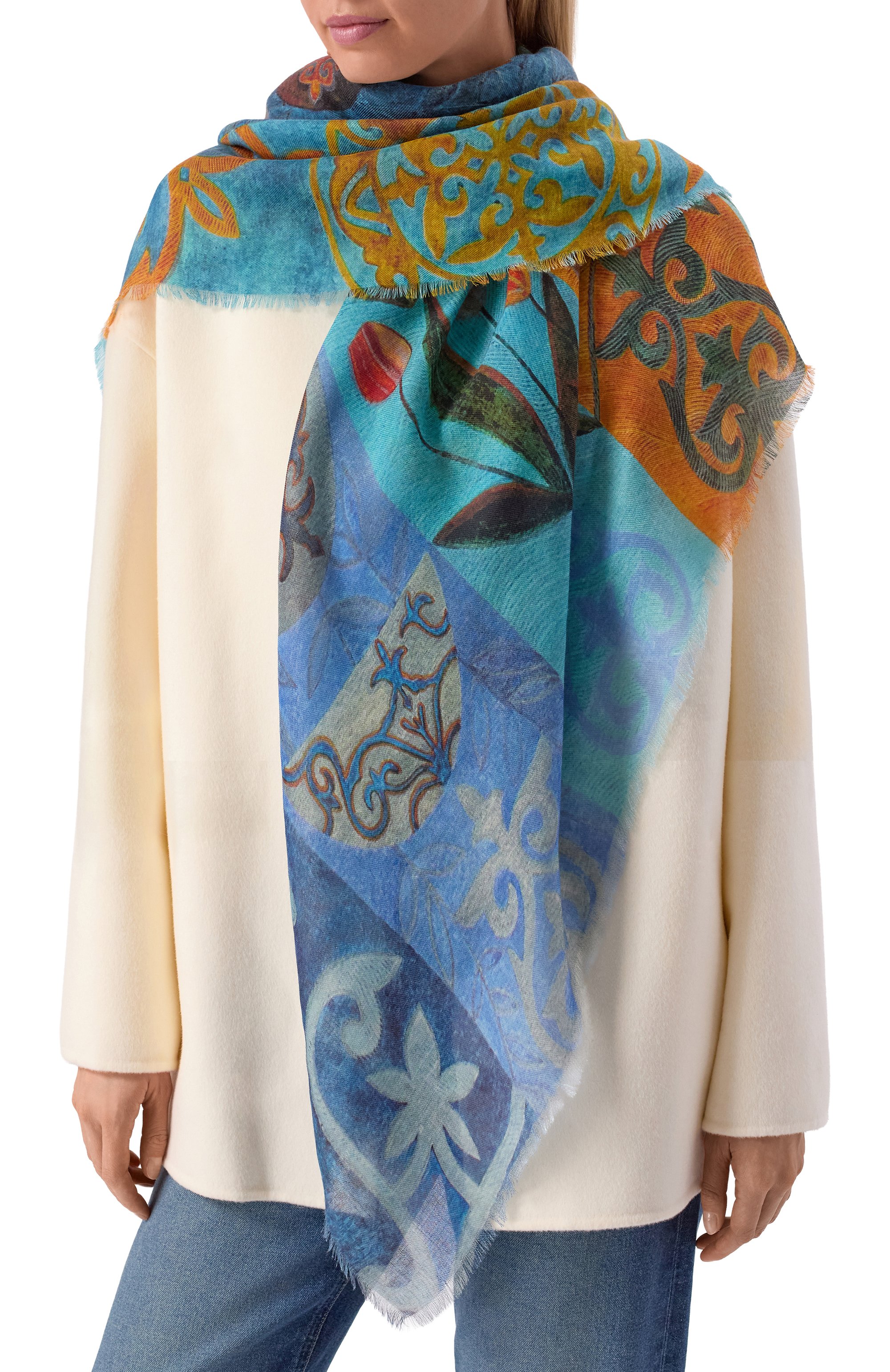 Шаль праздник весны из кашемира и шерсти GOURJI, арт. 91150255/442191117, фото 2