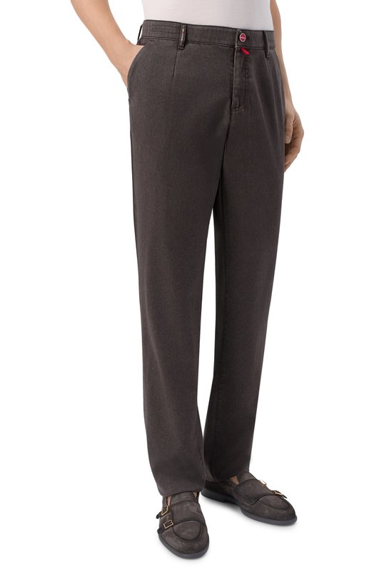 Шерстяные брюки Kiton UPR001RK0615H Коричневый  UPR001RK0615H Фото 3